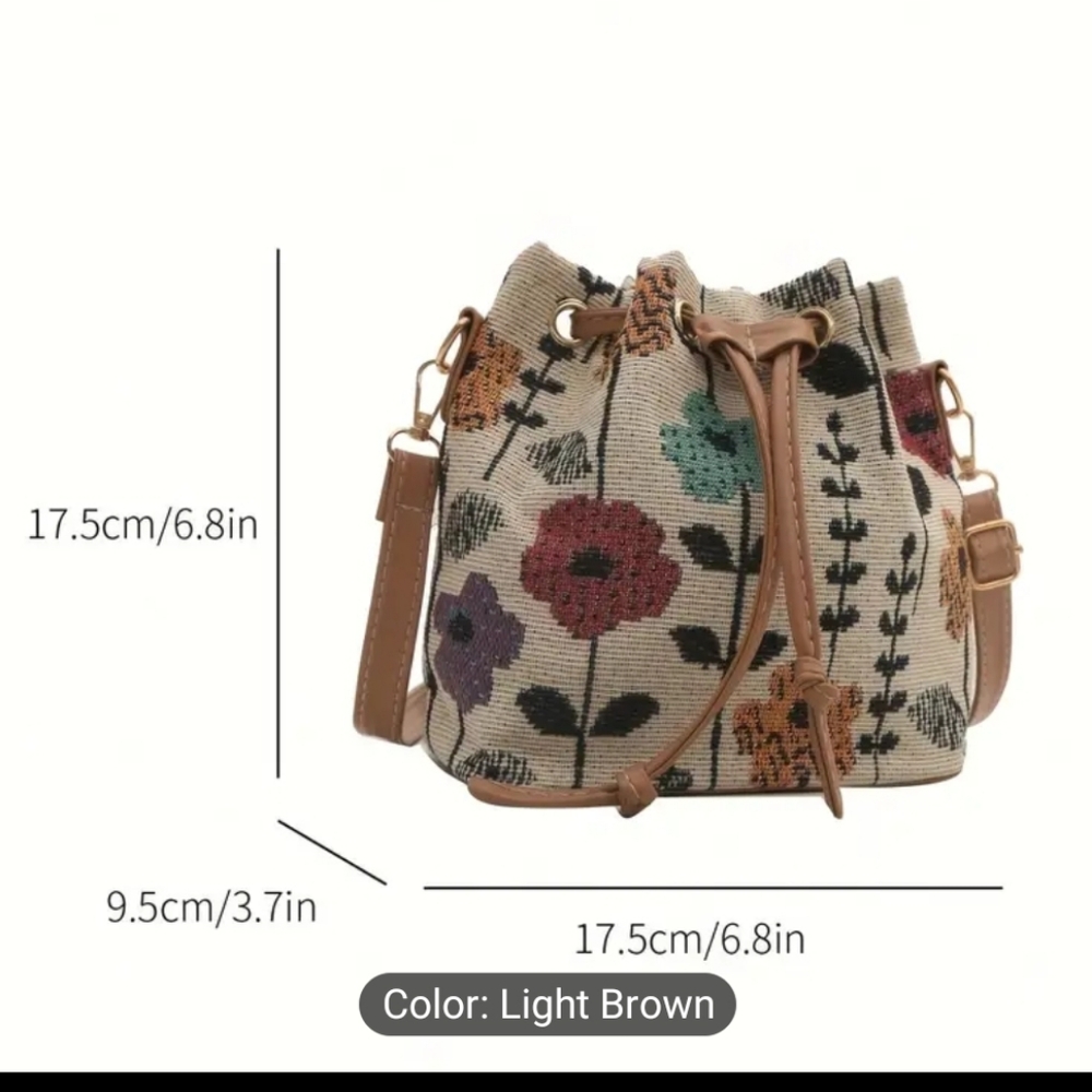 Floral Patterned Drawstring Bag - Picture 2 of 2